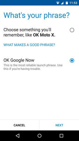 функция Голосовые команды в Motorola Moto X 2nd gen.