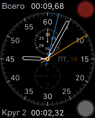 хронометр в Apple Watch Sport